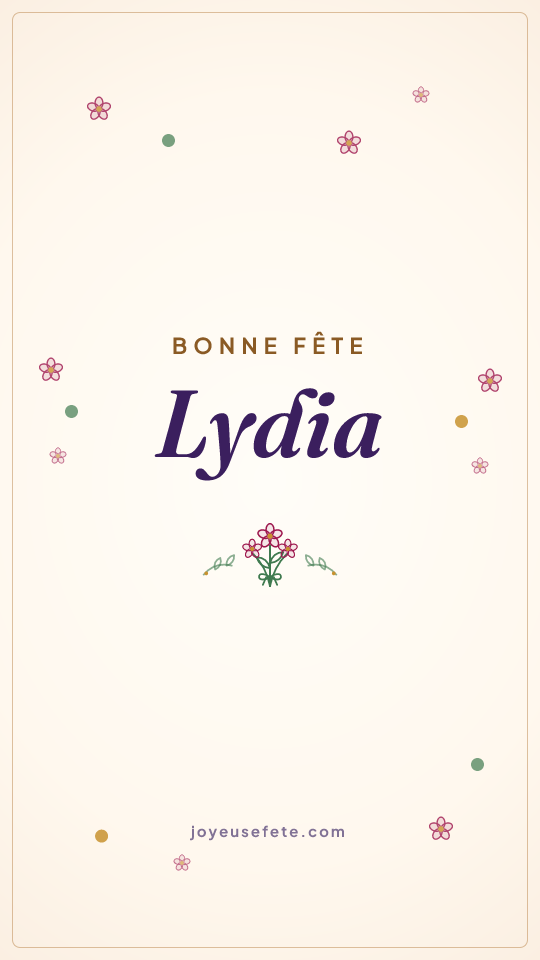 Image « Bonne fête Lydia » au format story