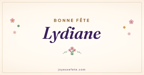 Image « Bonne fête Lydiane » au format large