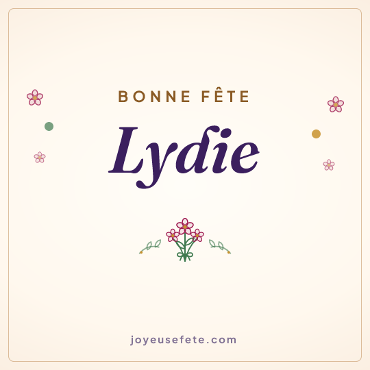 Image carrée « Bonne fête Lydie » pour WhatsApp