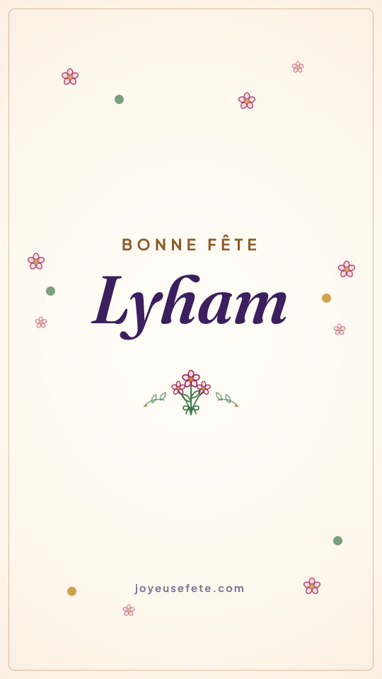 Image « Bonne fête Lyham » au format story