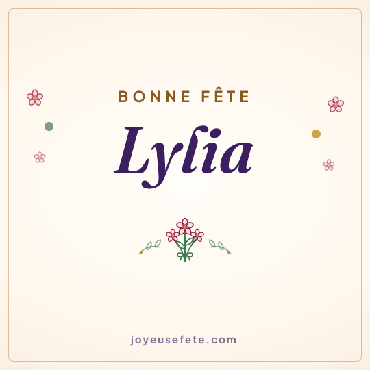 Image carrée « Bonne fête Lylia » pour WhatsApp