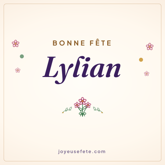 Image carrée « Bonne fête Lylian » pour WhatsApp