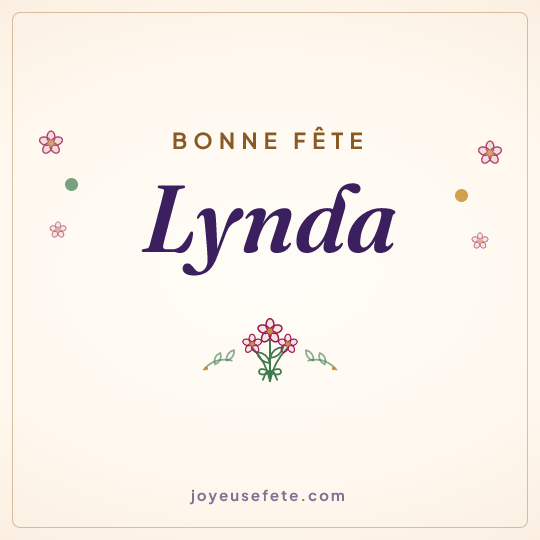 Image carrée « Bonne fête Lynda » pour WhatsApp