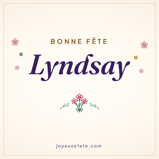 Image carrée « Bonne fête Lyndsay » pour WhatsApp