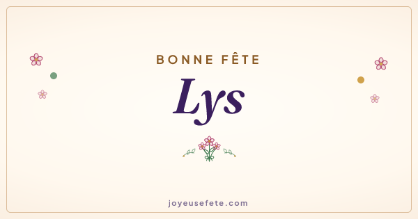 Image « Bonne fête Lys » au format large