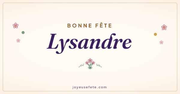 Image « Bonne fête Lysandre » au format large