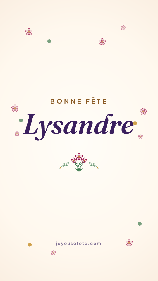 Image « Bonne fête Lysandre » au format story