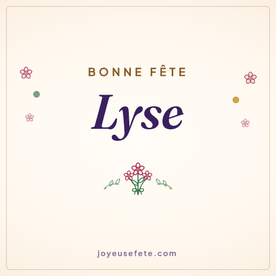 Image carrée « Bonne fête Lyse » pour WhatsApp