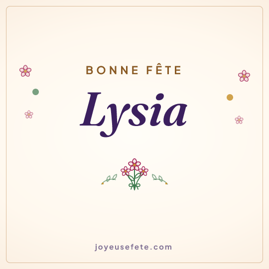 Image carrée « Bonne fête Lysia » pour WhatsApp