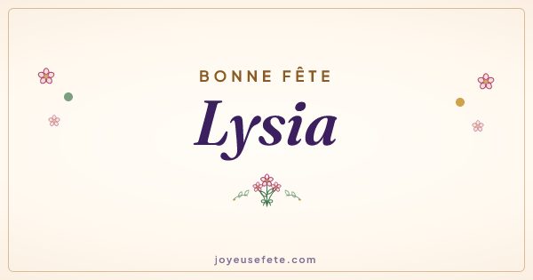 Image « Bonne fête Lysia » au format large