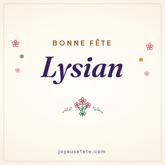 Image carrée « Bonne fête Lysian » pour WhatsApp