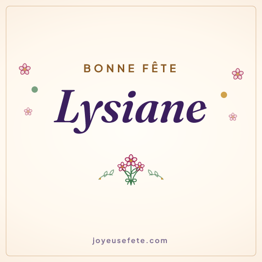 Image carrée « Bonne fête Lysiane » pour WhatsApp