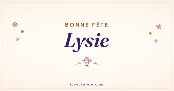 Image « Bonne fête Lysie » au format large
