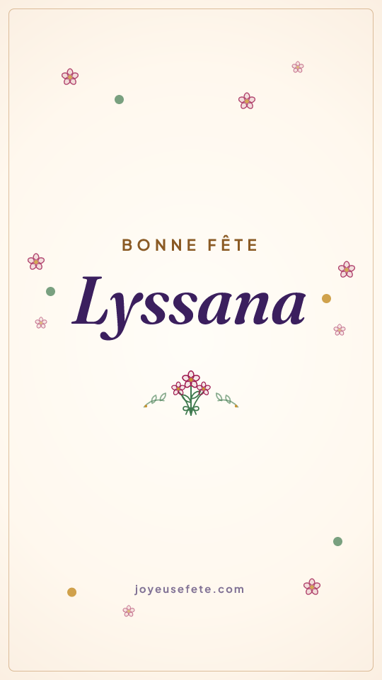 Image « Bonne fête Lyssana » au format story