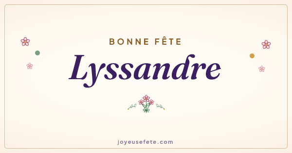 Image « Bonne fête Lyssandre » au format large