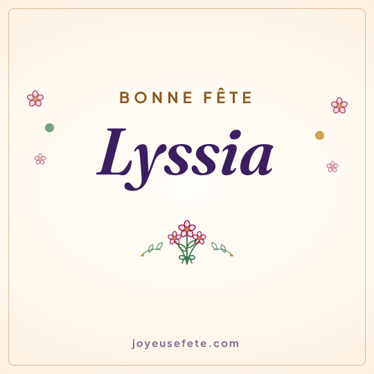 Image carrée « Bonne fête Lyssia » pour WhatsApp