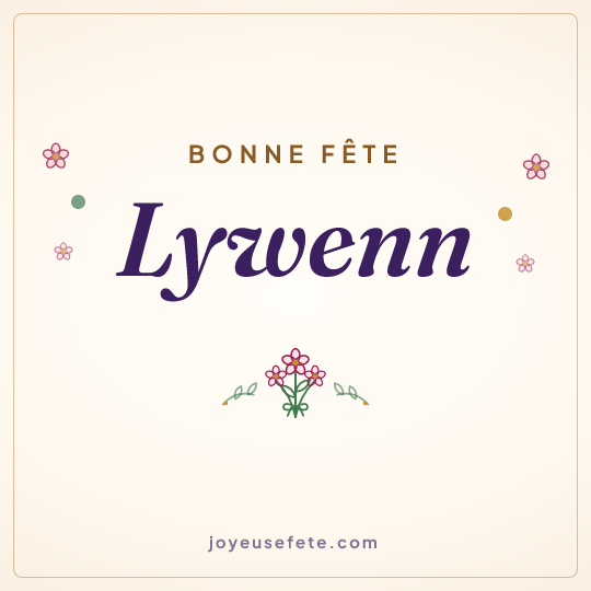 Image carrée « Bonne fête Lywenn » pour WhatsApp