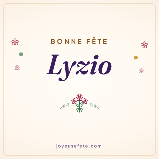 Image carrée « Bonne fête Lyzio » pour WhatsApp