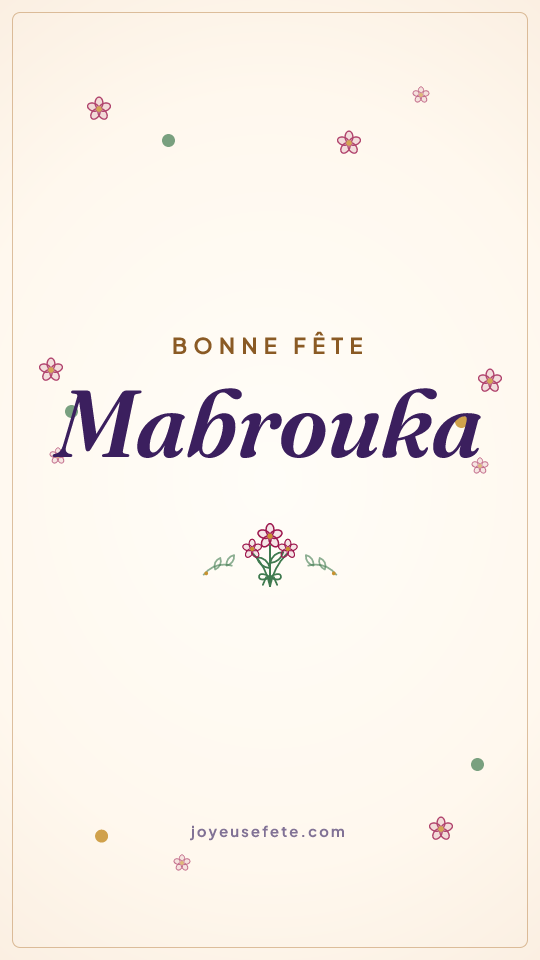 Image « Bonne fête Mabrouka » au format story