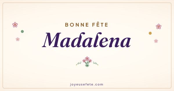 Image « Bonne fête Madalena » au format large