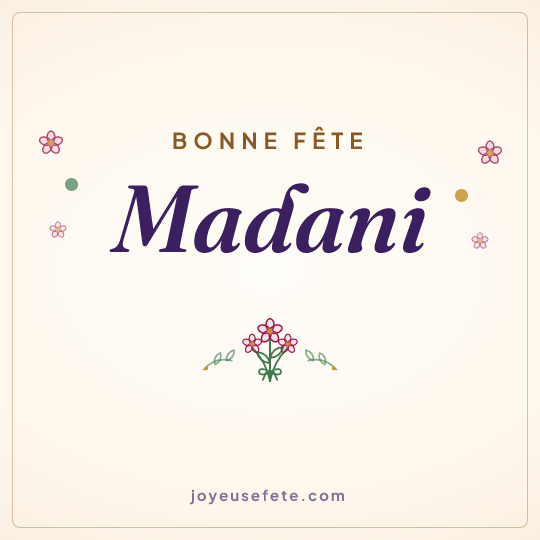Image carrée « Bonne fête Madani » pour WhatsApp