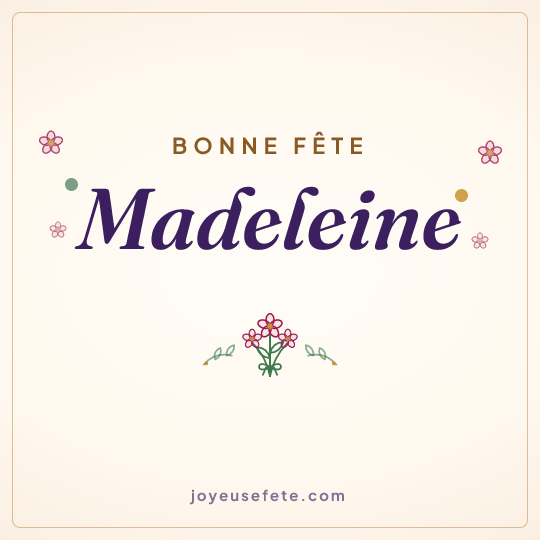 Image carrée « Bonne fête Madeleine » pour WhatsApp