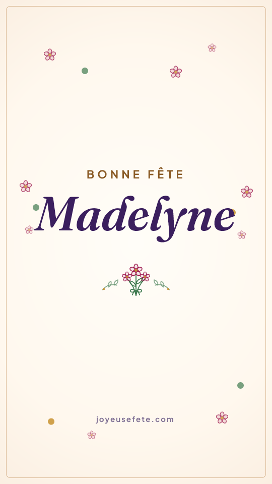 Image « Bonne fête Madelyne » au format story