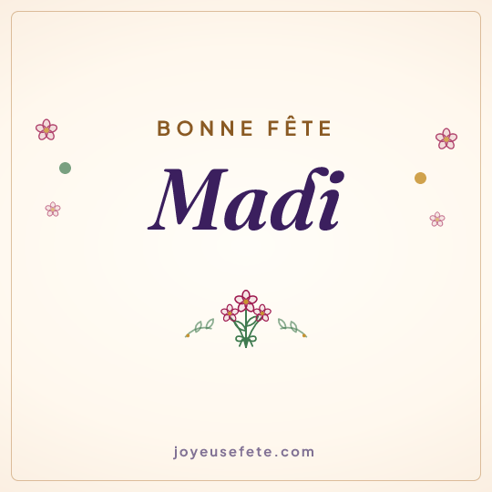 Image carrée « Bonne fête Madi » pour WhatsApp