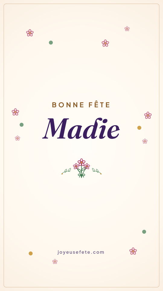 Image « Bonne fête Madie » au format story