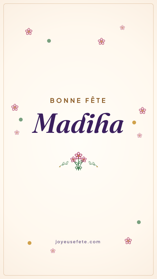 Image « Bonne fête Madiha » au format story