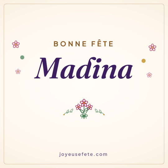 Image carrée « Bonne fête Madina » pour WhatsApp