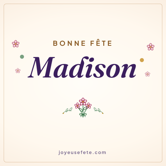 Image carrée « Bonne fête Madison » pour WhatsApp