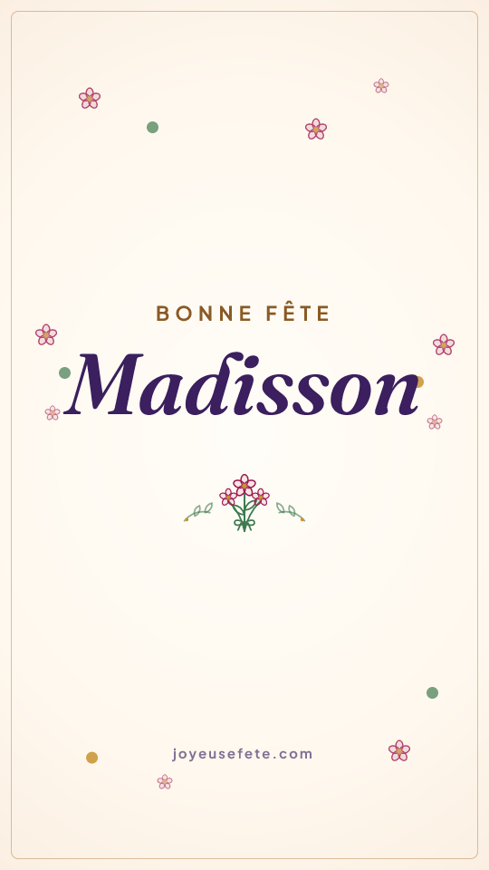 Image « Bonne fête Madisson » au format story
