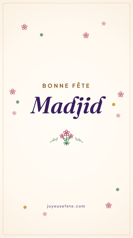 Image « Bonne fête Madjid » au format story