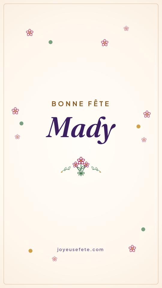 Image « Bonne fête Mady » au format story