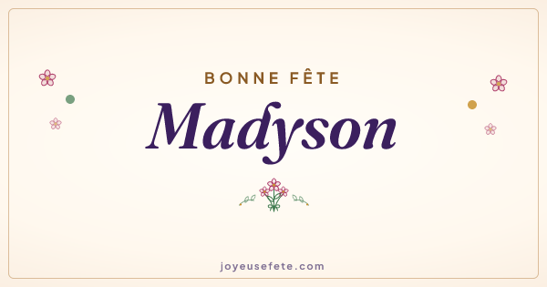 Image « Bonne fête Madyson » au format large