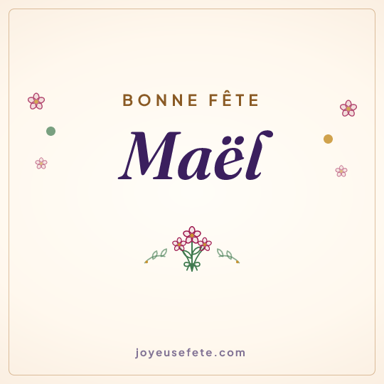 Image carrée « Bonne fête Maël » pour WhatsApp