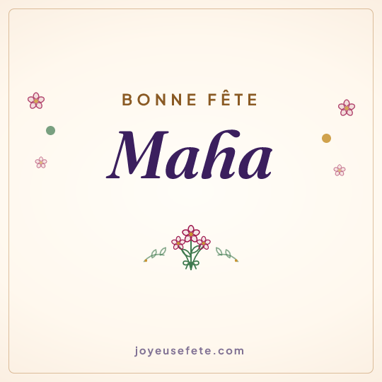 Image carrée « Bonne fête Maha » pour WhatsApp