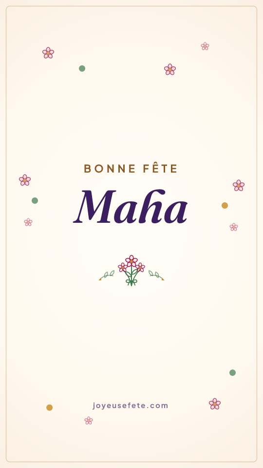Image « Bonne fête Maha » au format story