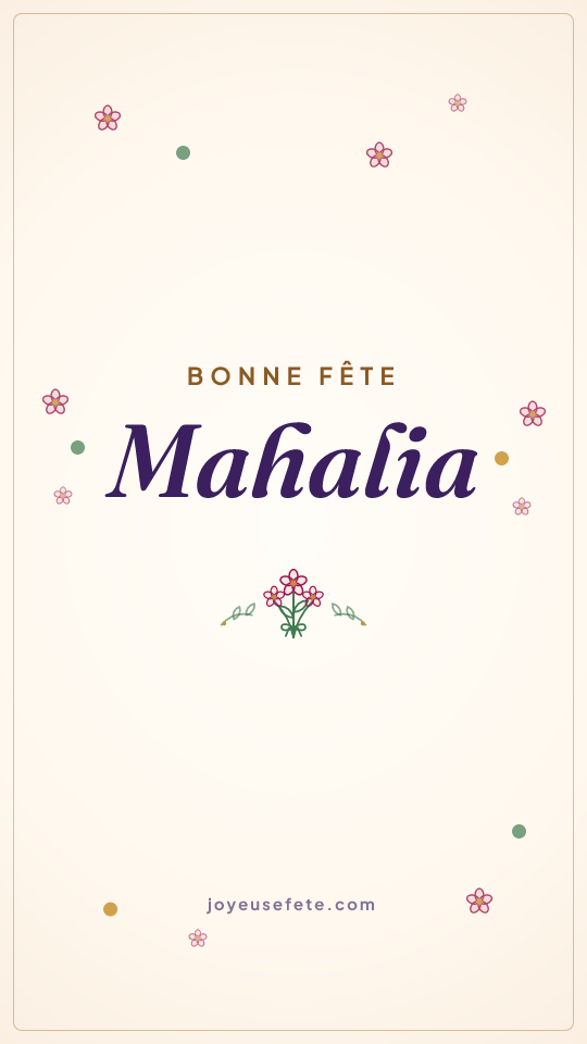 Image « Bonne fête Mahalia » au format story