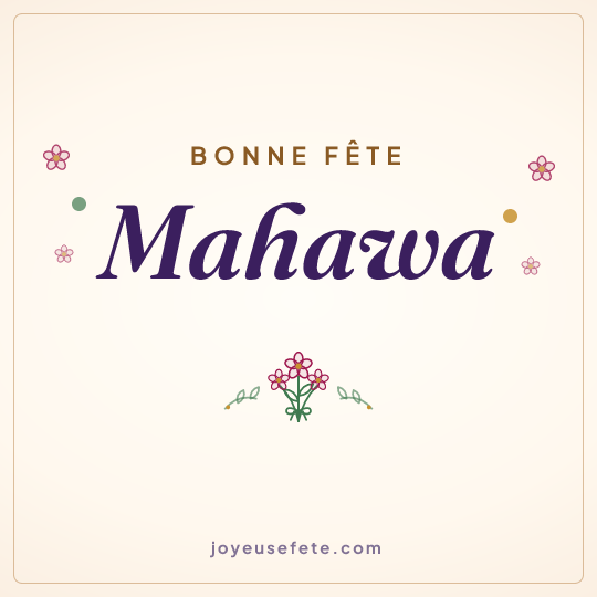 Image carrée « Bonne fête Mahawa » pour WhatsApp