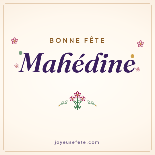 Image carrée « Bonne fête Mahédine » pour WhatsApp