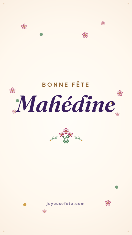 Image « Bonne fête Mahédine » au format story