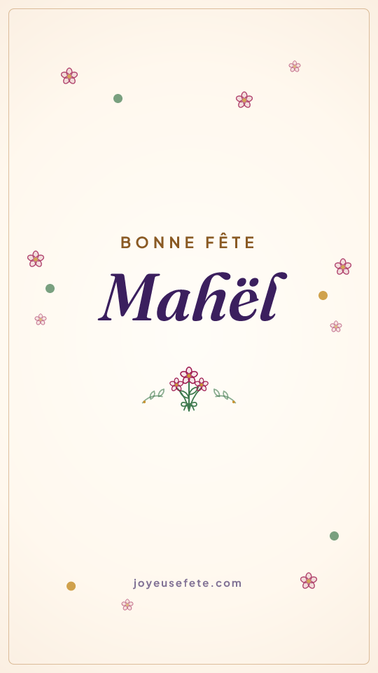 Image « Bonne fête Mahël » au format story