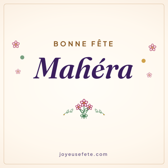 Image carrée « Bonne fête Mahéra » pour WhatsApp