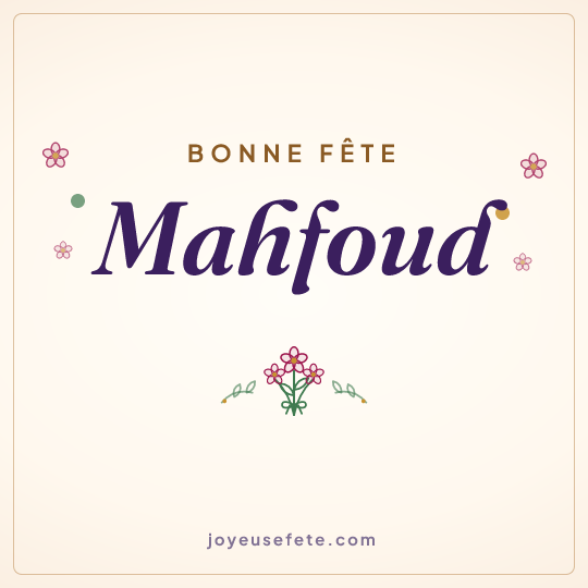 Image carrée « Bonne fête Mahfoud » pour WhatsApp