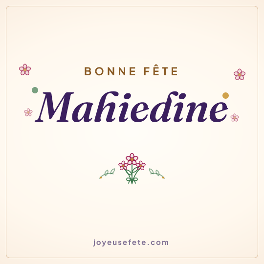 Image carrée « Bonne fête Mahiedine » pour WhatsApp