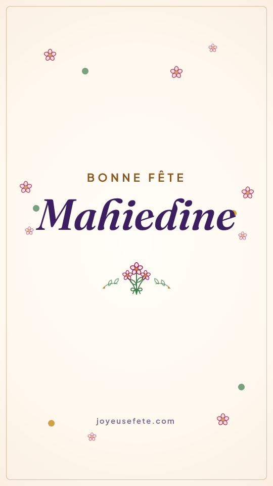Image « Bonne fête Mahiedine » au format story