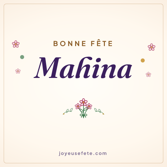 Image carrée « Bonne fête Mahina » pour WhatsApp