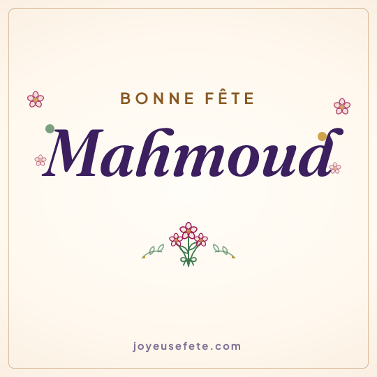 Image carrée « Bonne fête Mahmoud » pour WhatsApp